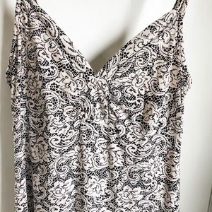 Black and white floral chemise
